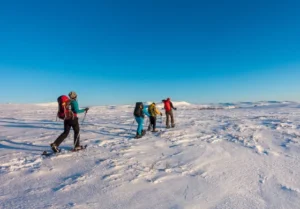 Weite Einsamkeit Horizont Himmel Fjell Schneeschuh